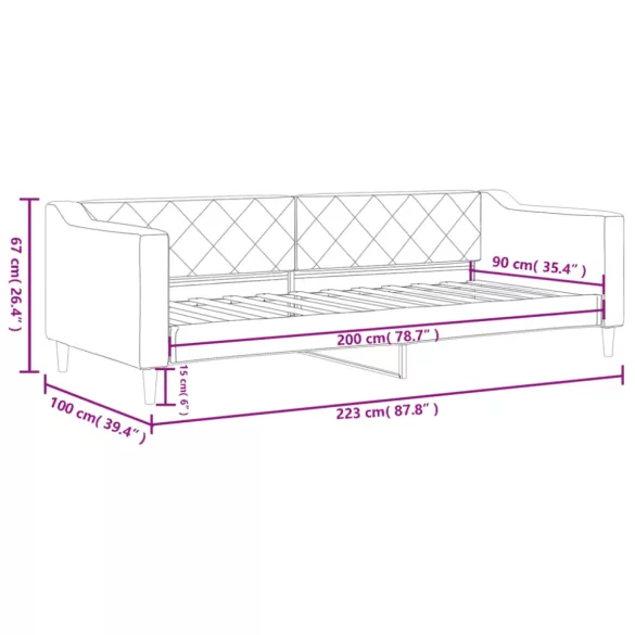 tópszínű szövet kanapéágy 90 x 200 cm