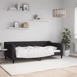 fekete szövet kanapéágy 90 x 190 cm
