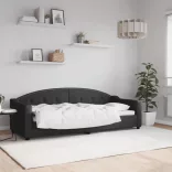 fekete szövet kanapéágy 80 x 200 cm