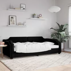 fekete szövet kanapéágy 80 x 200 cm