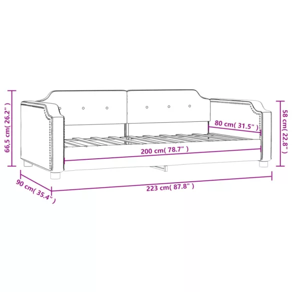 tópszínű szövet kanapéágy 80 x 200 cm