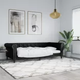 fekete műbőr kanapéágy 90 x 200 cm