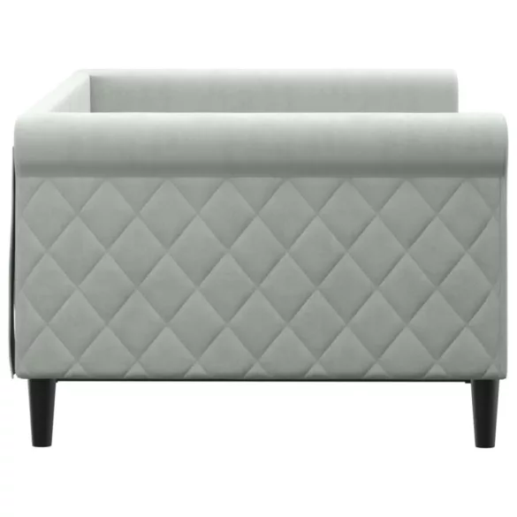 világosszürke bársony kanapéágy 90 x 190 cm