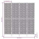 4 paneles vízijácint térelválasztó 163x180 cm