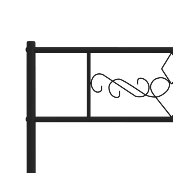 fekete fém ágykeret fej- és lábtámlával 107 x 203 cm