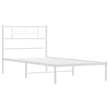 fehér fém ágykeret matrac nélkül fejtámlával 180 x 200 cm