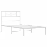 fehér fém ágykeret fejtámlával 90x200 cm