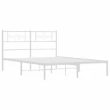 fehér fém ágykeret fejtámlával 120x190 cm