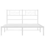 fehér fém ágykeret fejtámlával 120 x 200 cm