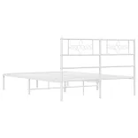 fehér fém ágykeret fejtámlával 120 x 200 cm
