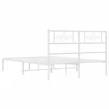 fehér fém ágykeret fejtámlával 140 x 190 cm