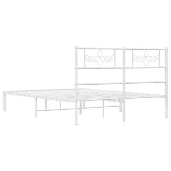 fehér fém ágykeret fejtámlával 140 x 190 cm