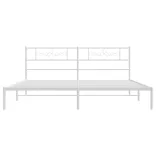 fehér fém ágykeret fejtámlával 193 x 203 cm