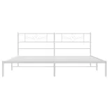 fehér fém ágykeret fejtámlával 200 x 200 cm
