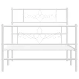 fehér fém ágykeret fej- és lábtámlával 75 x 190 cm