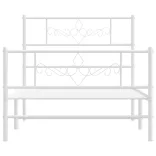 fehér fém ágykeret fej- és lábtámlával 107 x 203 cm