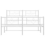 fehér fém ágykeret fej- és lábtámlával 120 x 190 cm