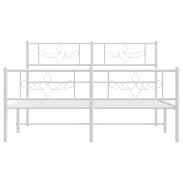 fehér fém ágykeret fej- és lábtámlával 120 x 190 cm