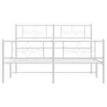 fehér fém ágykeret fej- és lábtámlával 135x190 cm