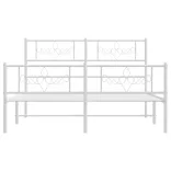 fehér fém ágykeret fej- és lábtámlával 150x200 cm