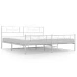 fehér fém ágykeret fej- és lábtámlával 193 x 203 cm