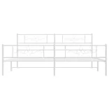 fehér fém ágykeret fej- és lábtámlával 193 x 203 cm