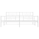 fehér fém ágykeret fej- és lábtámlával 200x200 cm