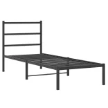 fekete fém ágykeret fejtámlával 80 x 200 cm