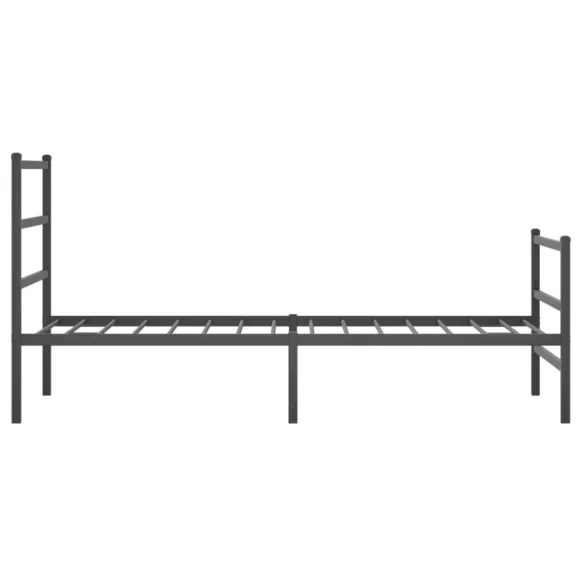 fekete fém ágykeret fej- és lábtámlával 90 x 190 cm