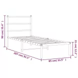 fehér fém ágykeret fejtámlával 80x200 cm