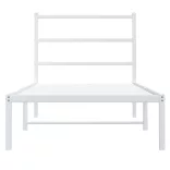 fehér fém ágykeret fejtámlával 90x200 cm