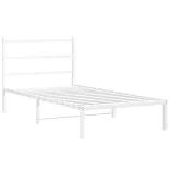 fehér fém ágykeret fejtámlával 100x190 cm