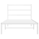 fehér fém ágykeret fejtámlával 100x190 cm