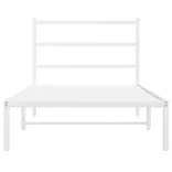 fehér fém ágykeret fejtámlával 100x200 cm