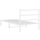 fehér fém ágykeret fejtámlával 100x200 cm