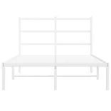 fehér fém ágykeret fejtámlával 120x190 cm