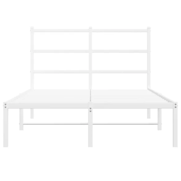fehér fém ágykeret fejtámlával 120x190 cm