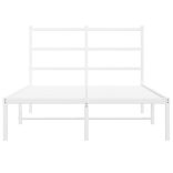 fehér fém ágykeret fejtámlával 120 x 200 cm