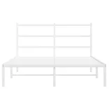 fehér fém ágykeret fejtámlával 135 x 190 cm