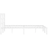 fehér fém ágykeret fejtámlával 135 x 190 cm