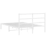 fehér fém ágykeret fejtámlával 140 x 200 cm