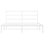 fehér fém ágykeret fejtámlával 150 x 200 cm