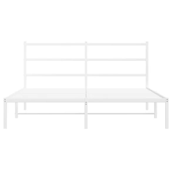 fehér fém ágykeret fejtámlával 150 x 200 cm