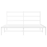 fehér fém ágykeret fejtámlával 160 x 200 cm