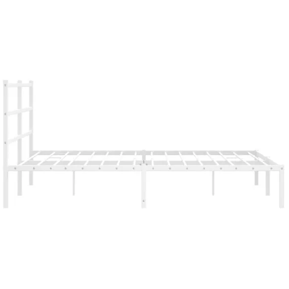fehér fém ágykeret fejtámlával 160 x 200 cm