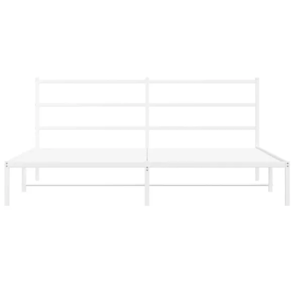 fehér fém ágykeret fejtámlával 180 x 200 cm