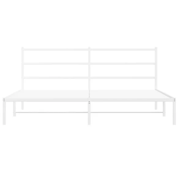 fehér fém ágykeret fejtámlával 183 x 213 cm