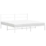 fehér fém ágykeret fejtámlával 193 x 203 cm
