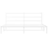 fehér fém ágykeret fejtámlával 193 x 203 cm