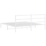 fehér fém ágykeret fejtámlával 193 x 203 cm